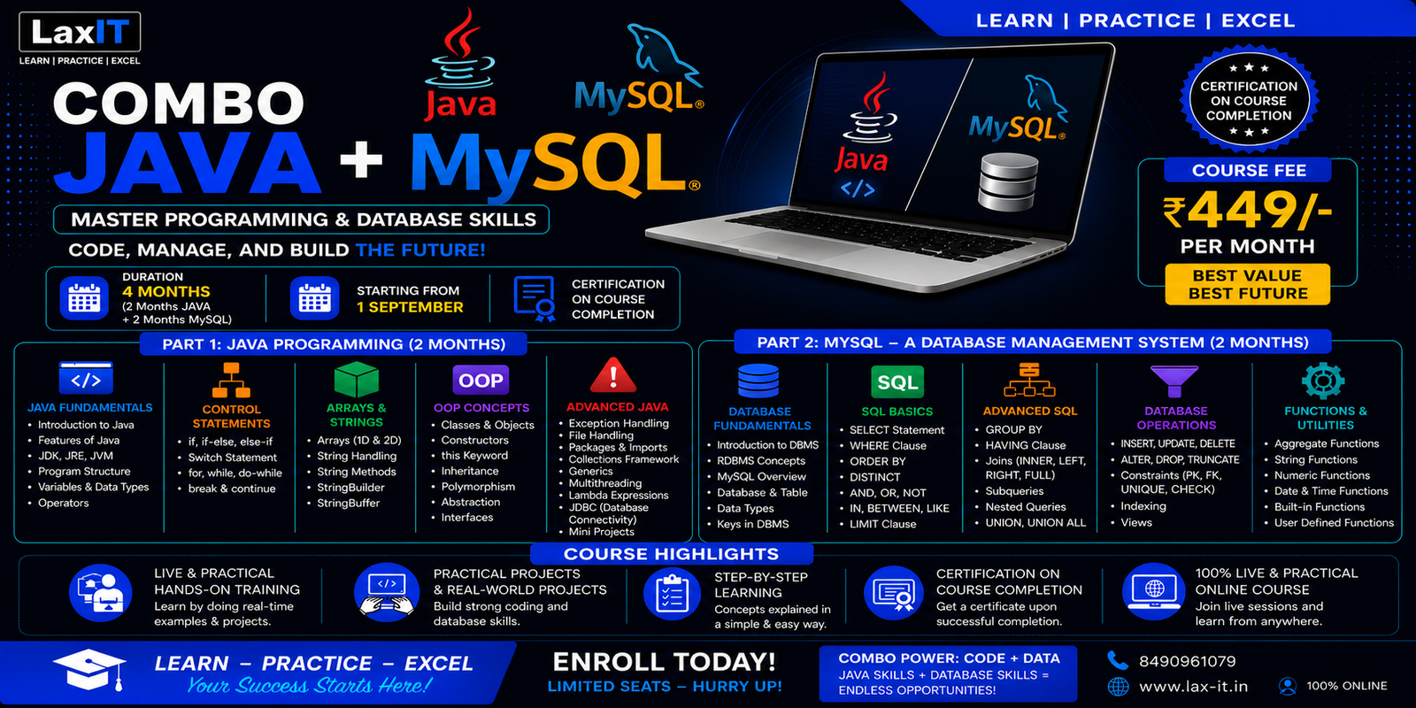 JAVA + MySQL – Master Programming & Database Skills
