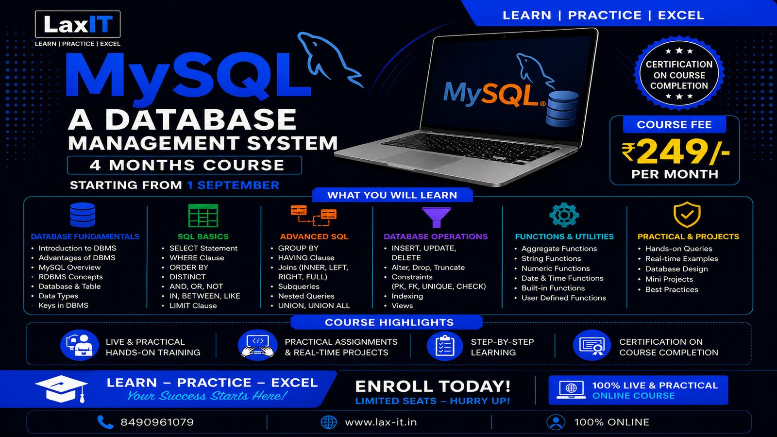 MYSQL : A DATABASE MANAGEMENT SYSTEM 